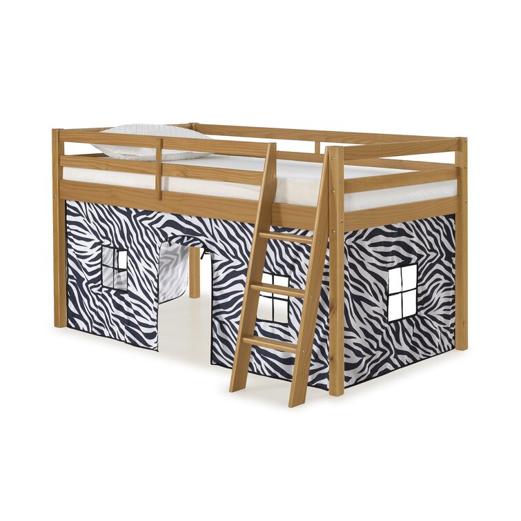 Gladwin traditional twin low 2025 loft bed with tent